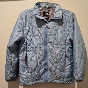 The North Face Girls Quilted Jacket Coat Blue‎ Puffer Lightweight Large
